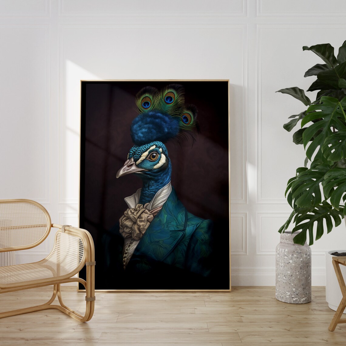 Vintage Peacock Portrait Art Print, Victorian Bird - Image 4