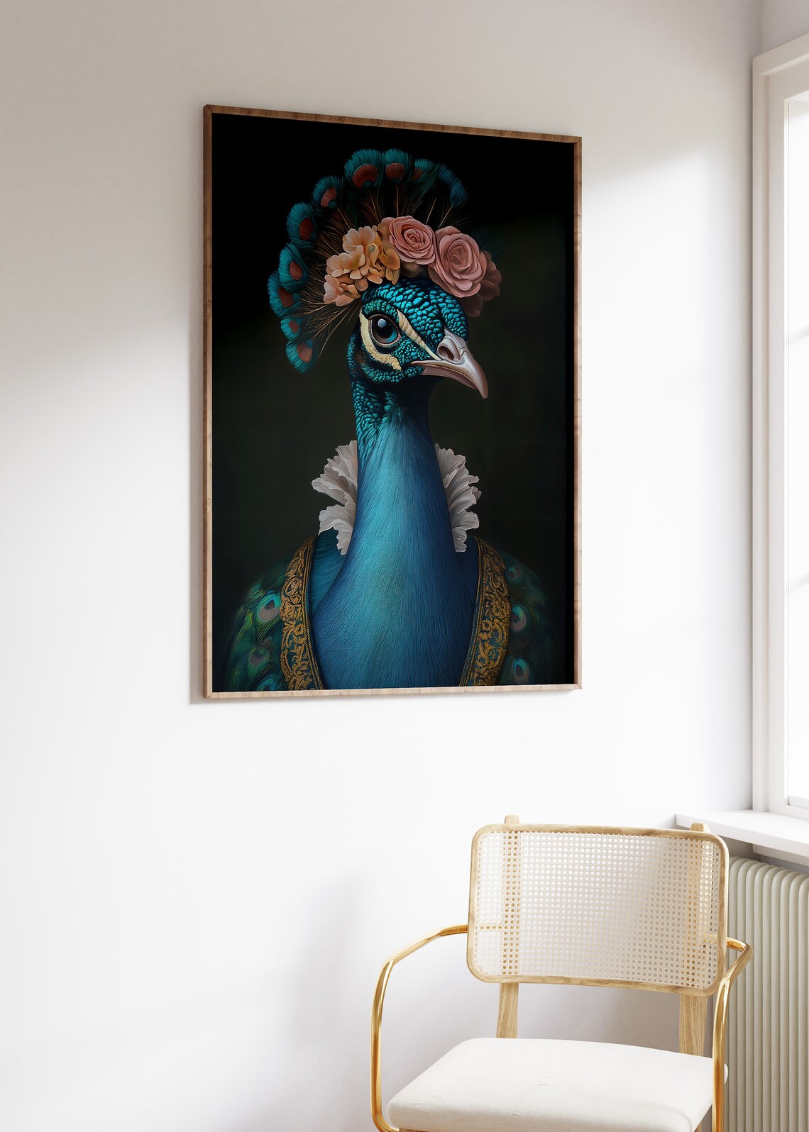 Female Peacock Victorian Bird Portrait Art Print - Image 5