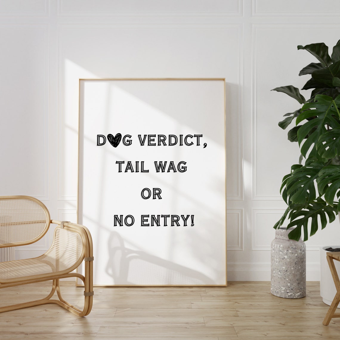 Dog Verdict Tail Wag or No Entry Black Funny Typography Poster - Image 4