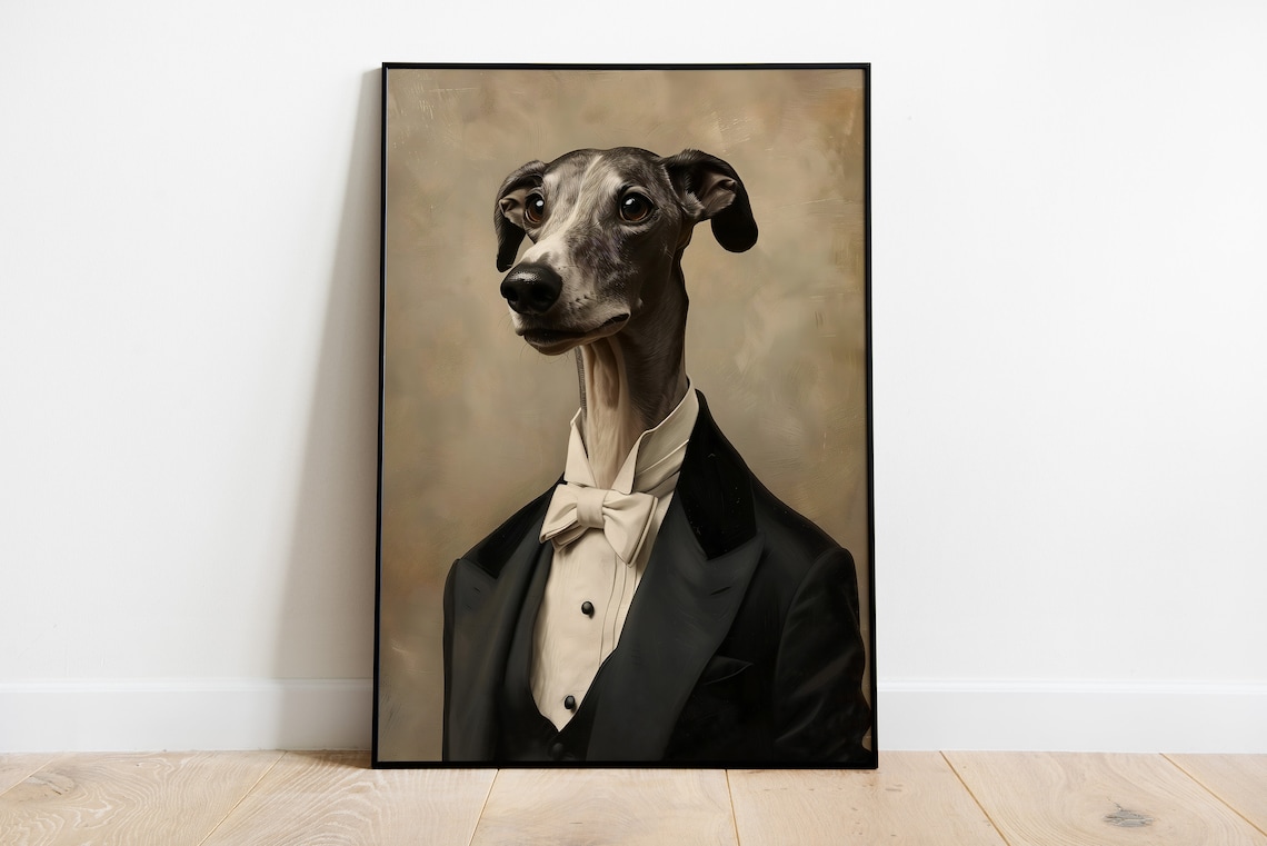 Renaissance Greyhound Portrait Art Print