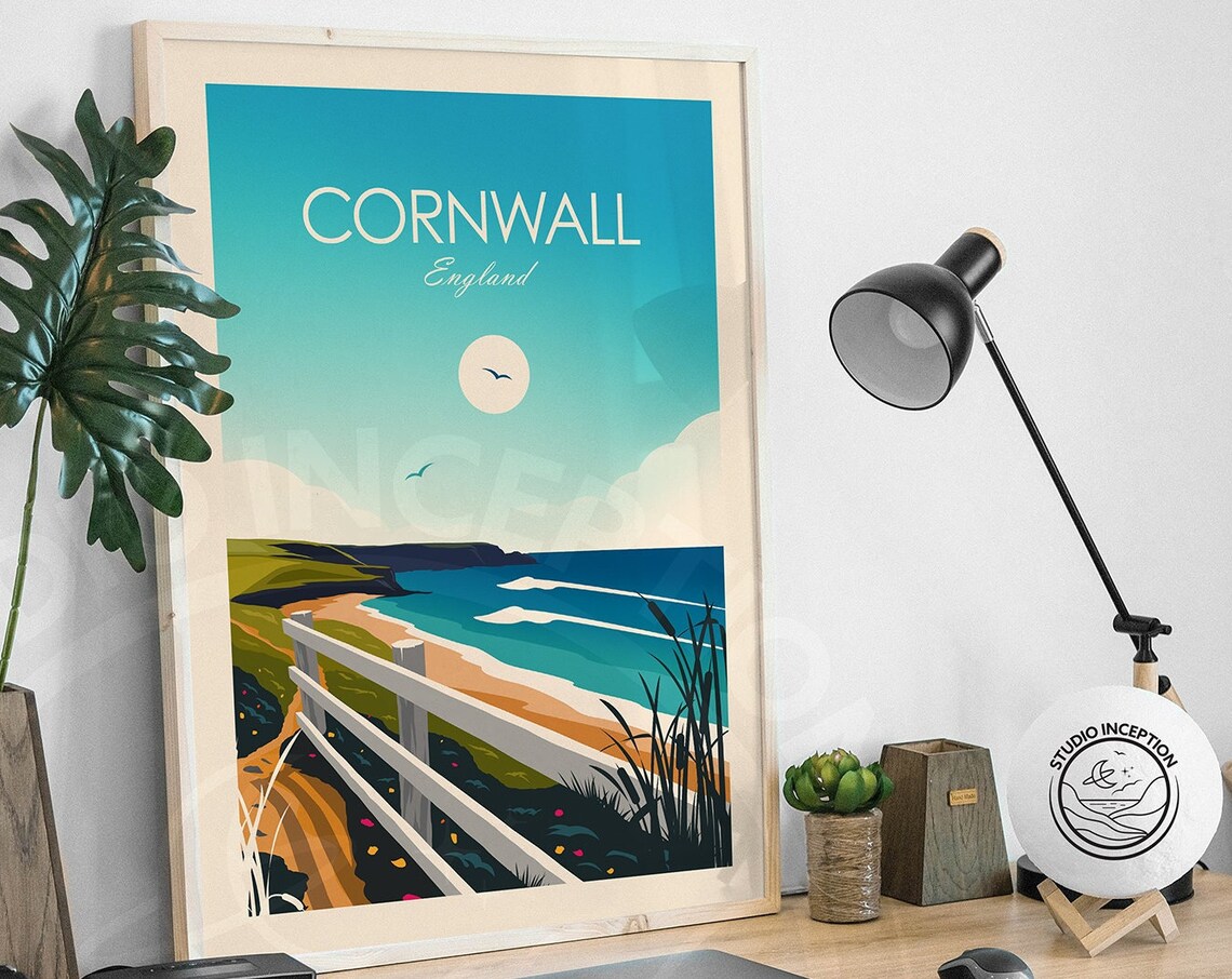 Cornwall Travel Print, West Country Coastal Art - Image 3
