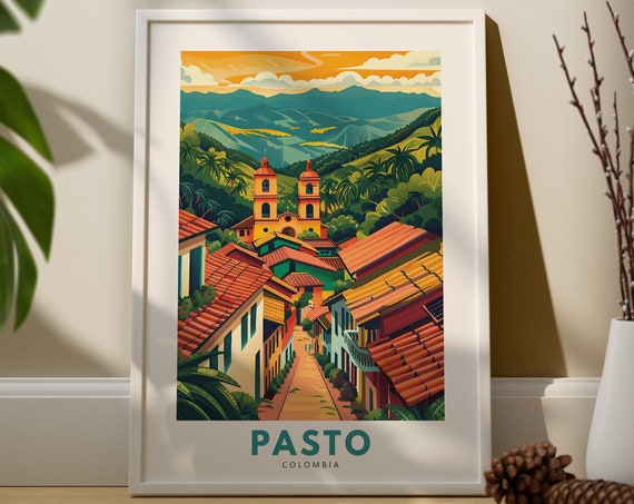 Pasto Art Print Poster Colombia Wall Decor Hang Travel