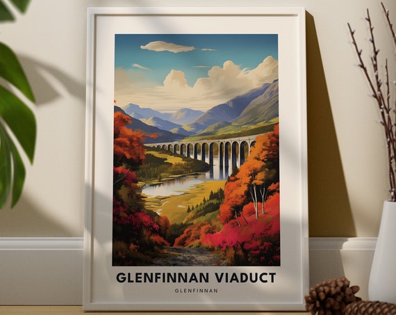 Glenfinnan Viaduct Highlands Travel Print Wall Art Bridge Hanging Home Dcor West Gifts Inverness Shire