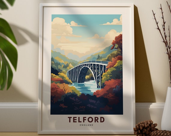 Telford Print Poster Iron Bridge Wall Art Gift