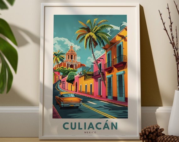 Culiacan Art Print Poster Mexico Wall Decor Hang Travel