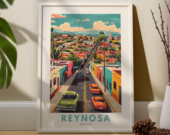 Reynosa Wall Art Print Poster Mexico Decor Hang Travel