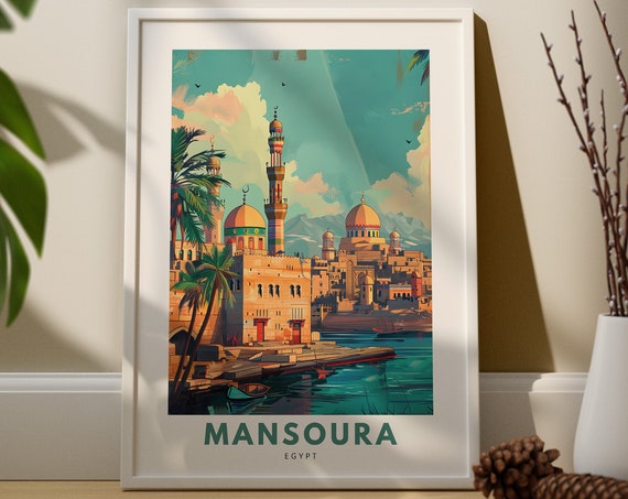 Mansoura Art Print Poster Egypt Hanging Wall Decor Home Gift