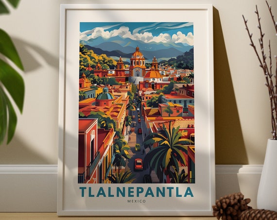 Tlalnepantla Travel Print Poster Mexico Wall Decor Art Hang