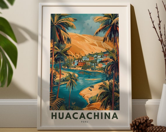 Huacachina Art Print Poster Peru Wall Decor Hang Travel