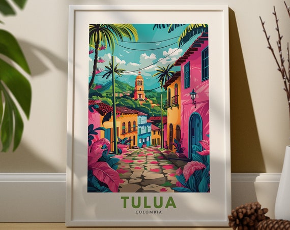 Tulua Travel Print Poster Colombia Wall Decor Art Hang