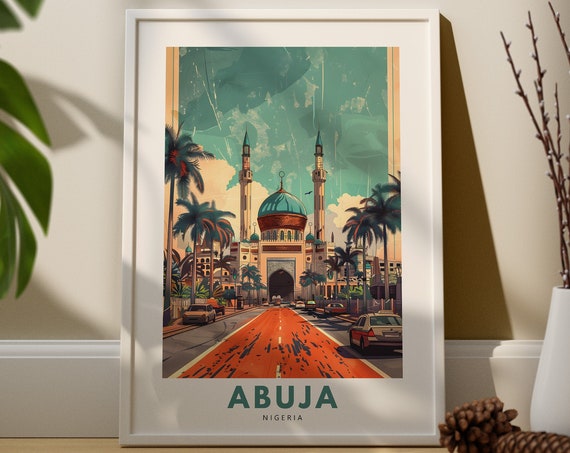 Abuja Travel Print Poster Nigeria Wall Decor Art Hang