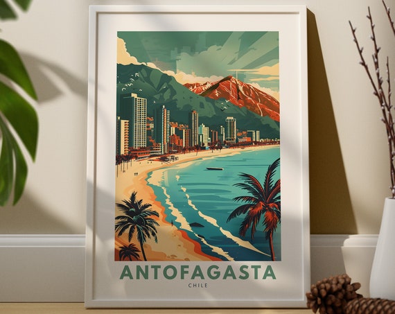 Antofagasta Travel Print Poster Chile Wall Decor Art Hang