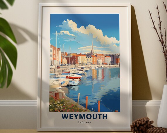 Weymouth Travel Print Wall Art Hanging Home Dcor Dorset Gift Lovers City Poster Southern England