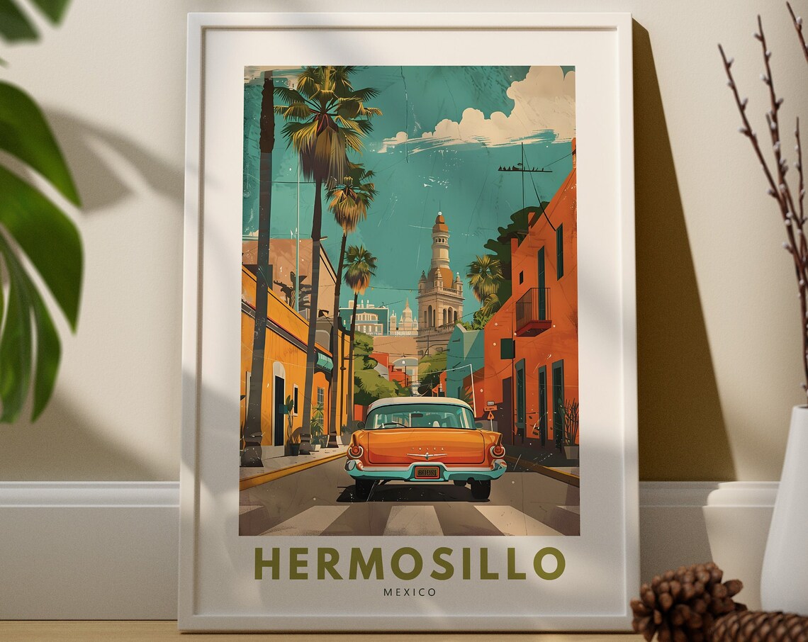 Hermosillo City Print Art Poster Mexico Wall Decor Hang Travel