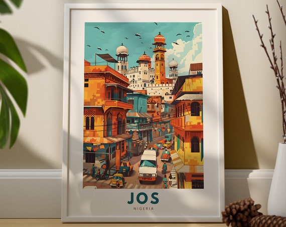 Jos Travel Art Print Poster Nigeria Wall Decor