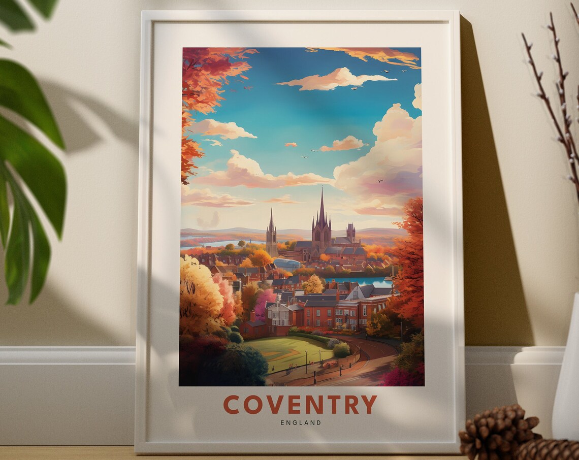 Coventry Travel Print City Poster England Wall Art Housewarming Gift