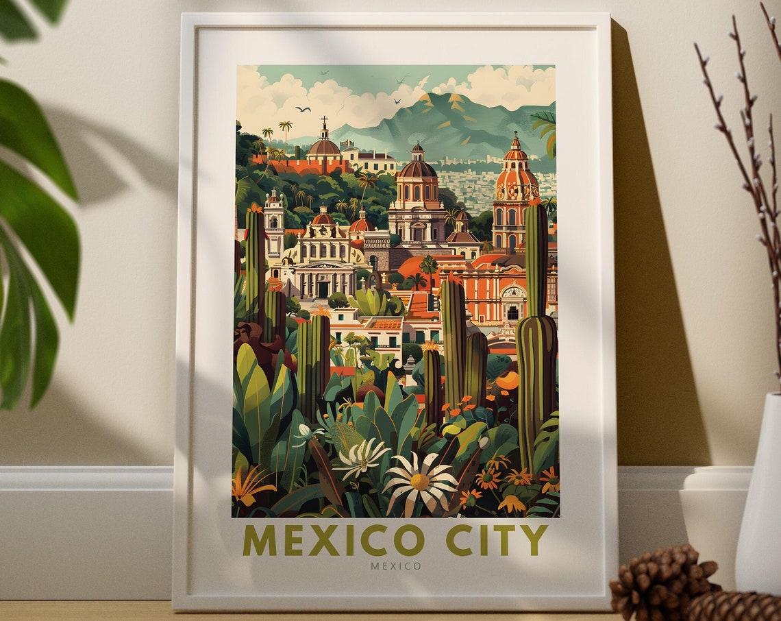 Mexico City Wall Poster Art Print Decor