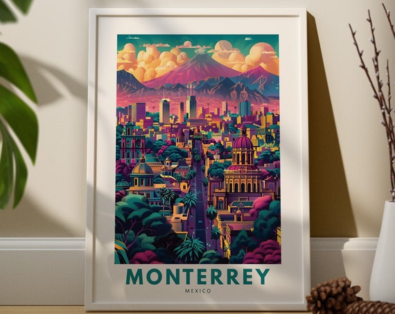 Monterrey Wall Art Print Poster Mexico Decor Hang Travel
