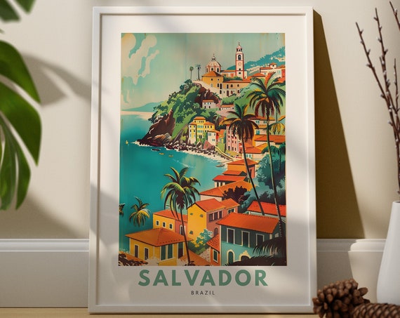 Salvador Wall Art Print Poster Brazil Decor Hang Travel