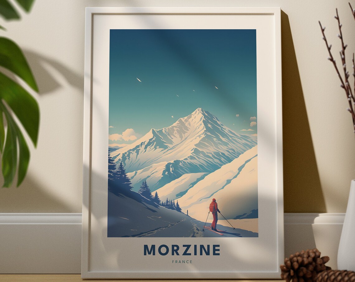 Morzine France Alpine Ski Resort Snowy Mountain Travel Poster
