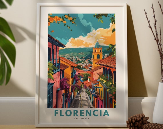 Florencia Art Print Poster Colombia Wall Decor Hang Travel