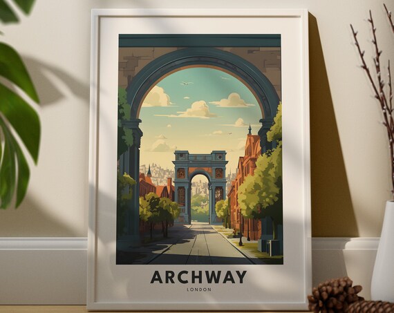 Archway City Print England Wall Art Uk Poster Gift Housewarming