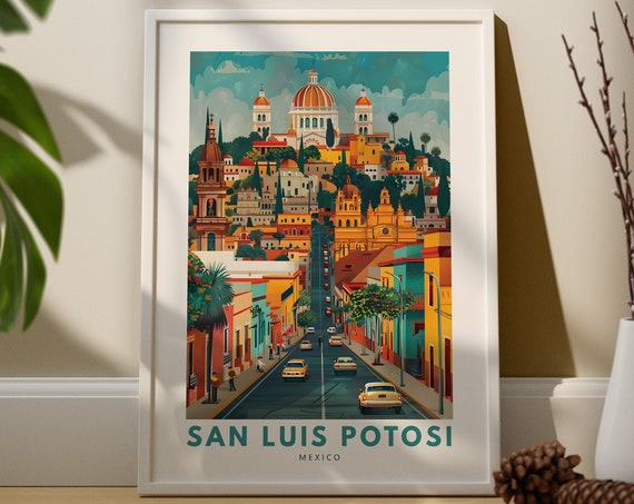 San Luis Potosi Wall Art Print Poster Mexico Decor Riohacha Hang Travel