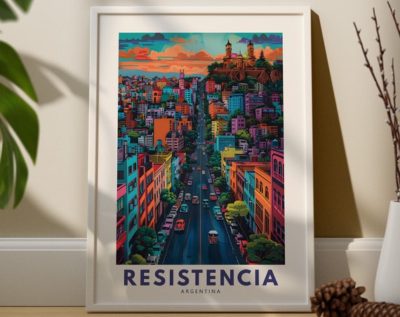 Resistencia Wall Art Print Travel Poster Argentina Decor Hang