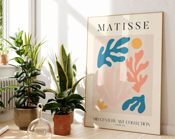 Henri Matisse Exhibition Poster, Vintage Boho Abstract