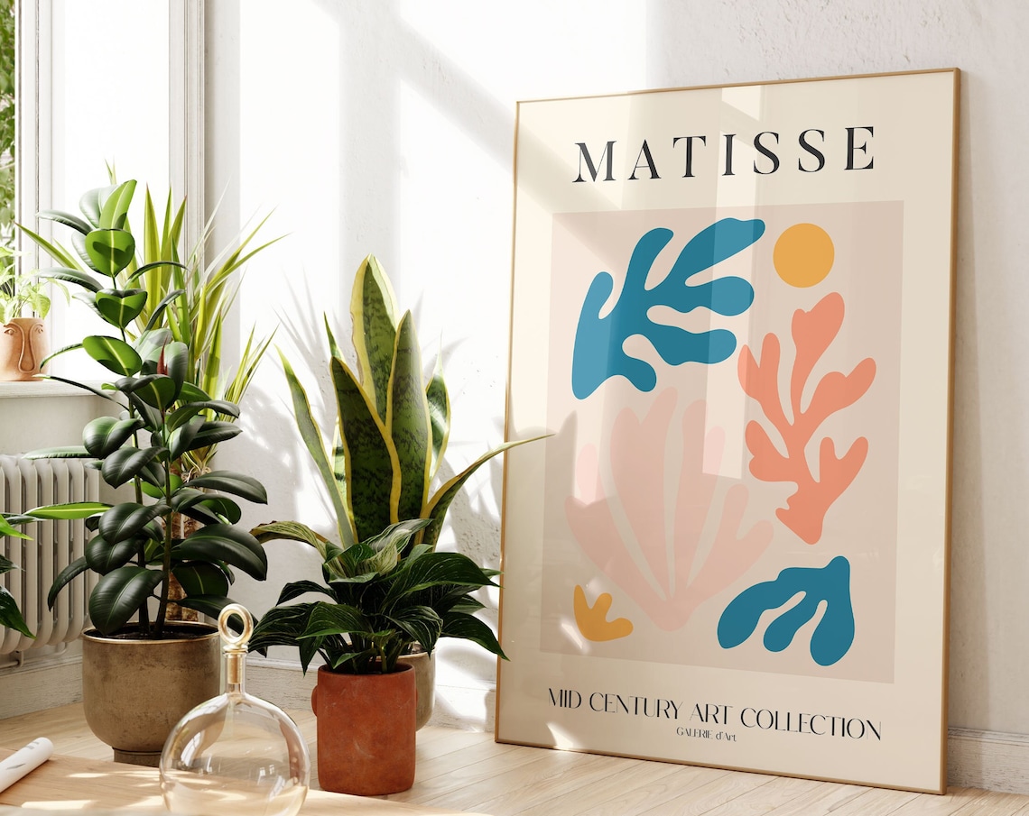 Henri Matisse Exhibition Poster, Vintage Boho Abstract