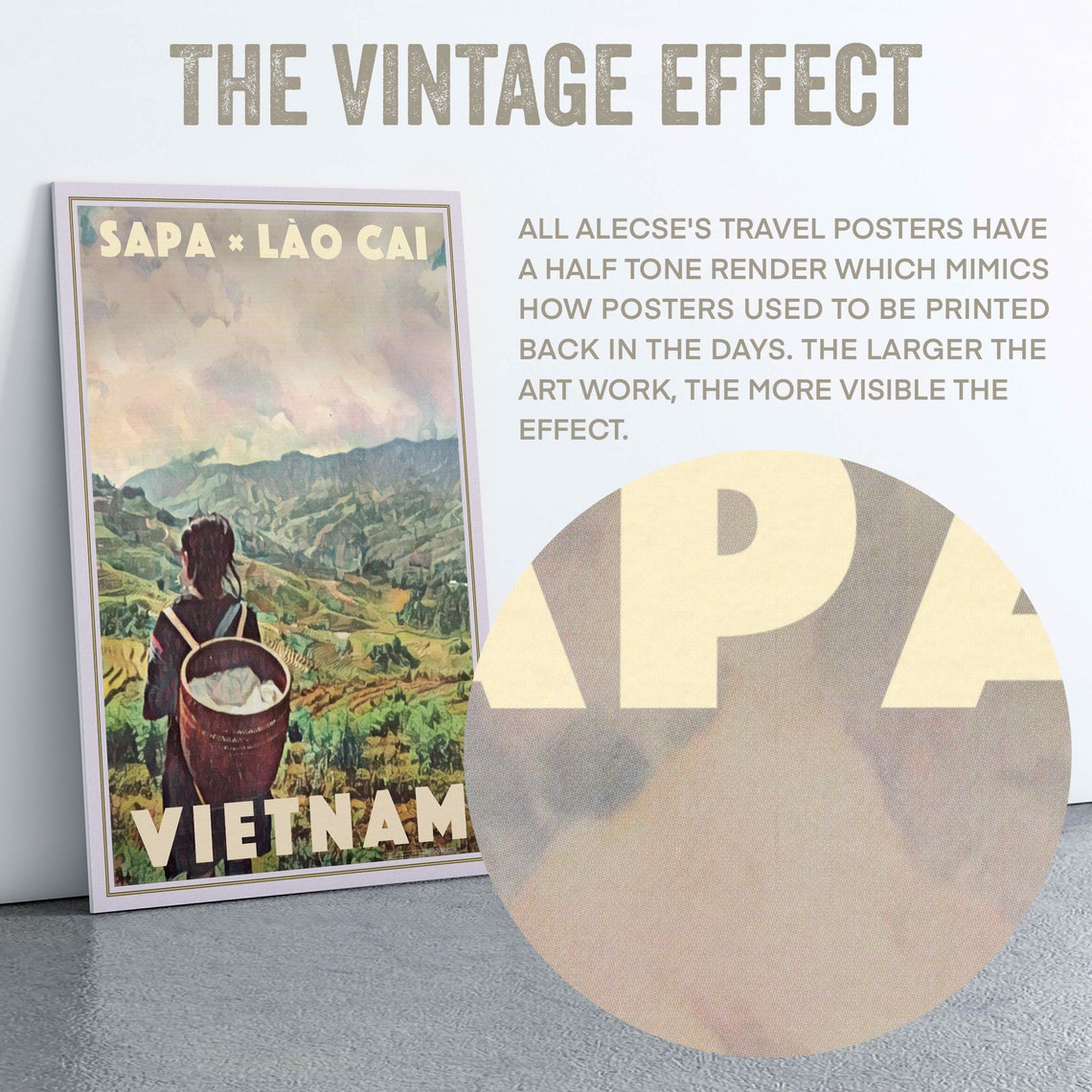 Sa Pa Poster Lao Cai By Alecse Limited Edition Vietnam Travel Poster Sapa Gallery Wall Print Of Vietnam Vietnam Decoration Gift - Image 2