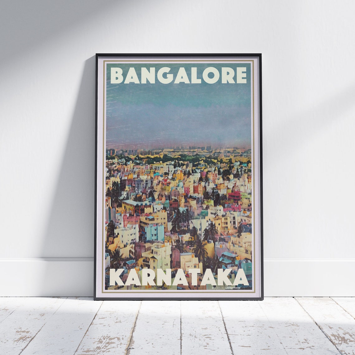 Bangalore City Skyline Panorama Karnataka India Travel Poster