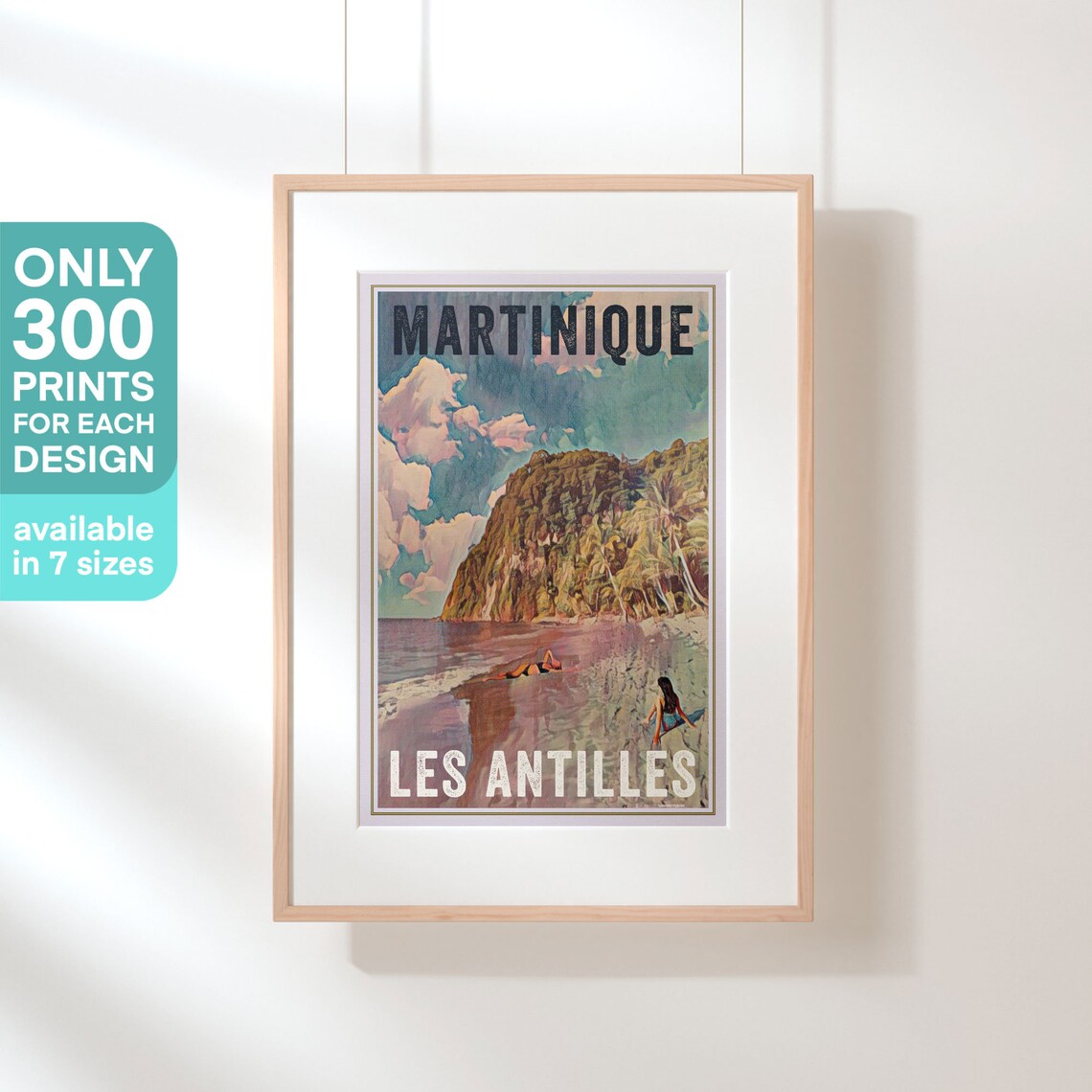 Martinique Beach Rocky Headland Caribbean Vintage Travel Poster - Image 3