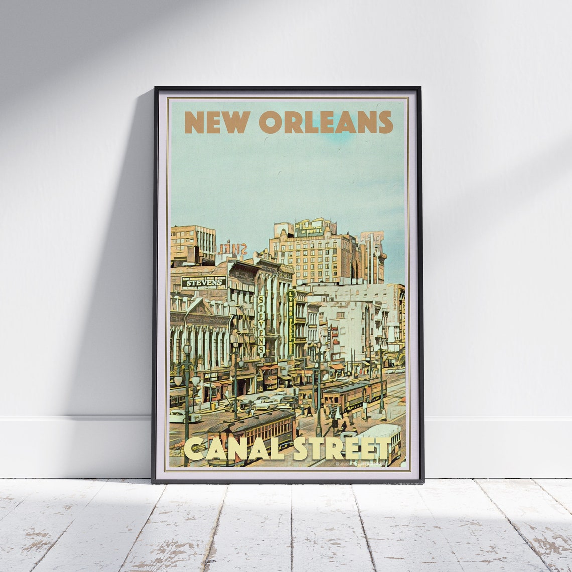 New Orleans Poster Canal Street By Alecse Limited Edition Original Louisiana Travel Poster New Orleans Print New Orleans Gift Idea