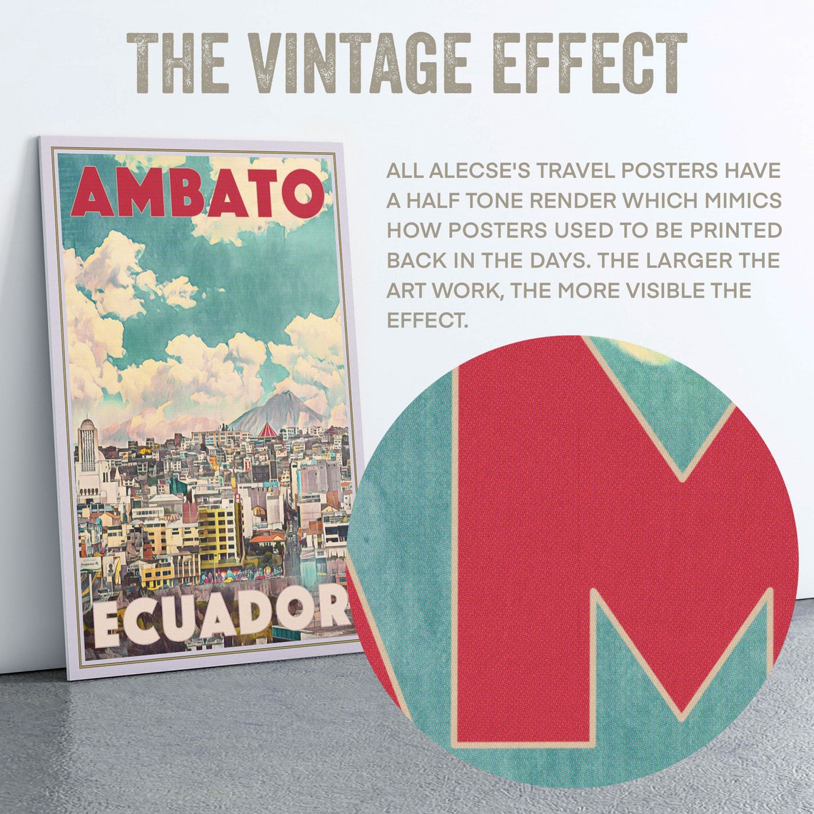 Ecuador Poster Ambato City By Alecse Limited Edition Ecuador Travel Poster Ecuador Print Ambato Poster Poster Of Ambato Ecuador - Image 2
