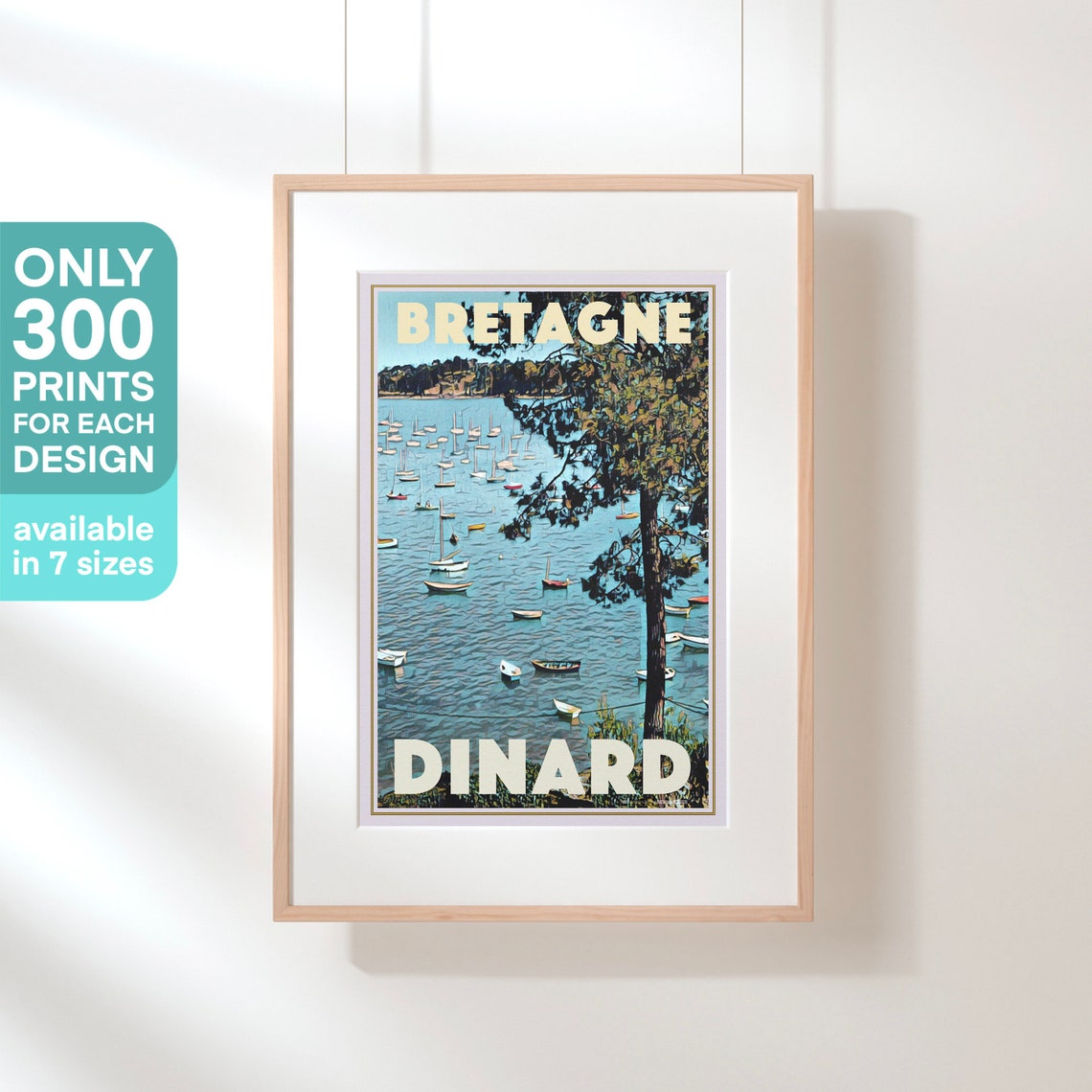 Dinard Bretagne Sailboat Harbour Vintage Travel Poster France - Image 3