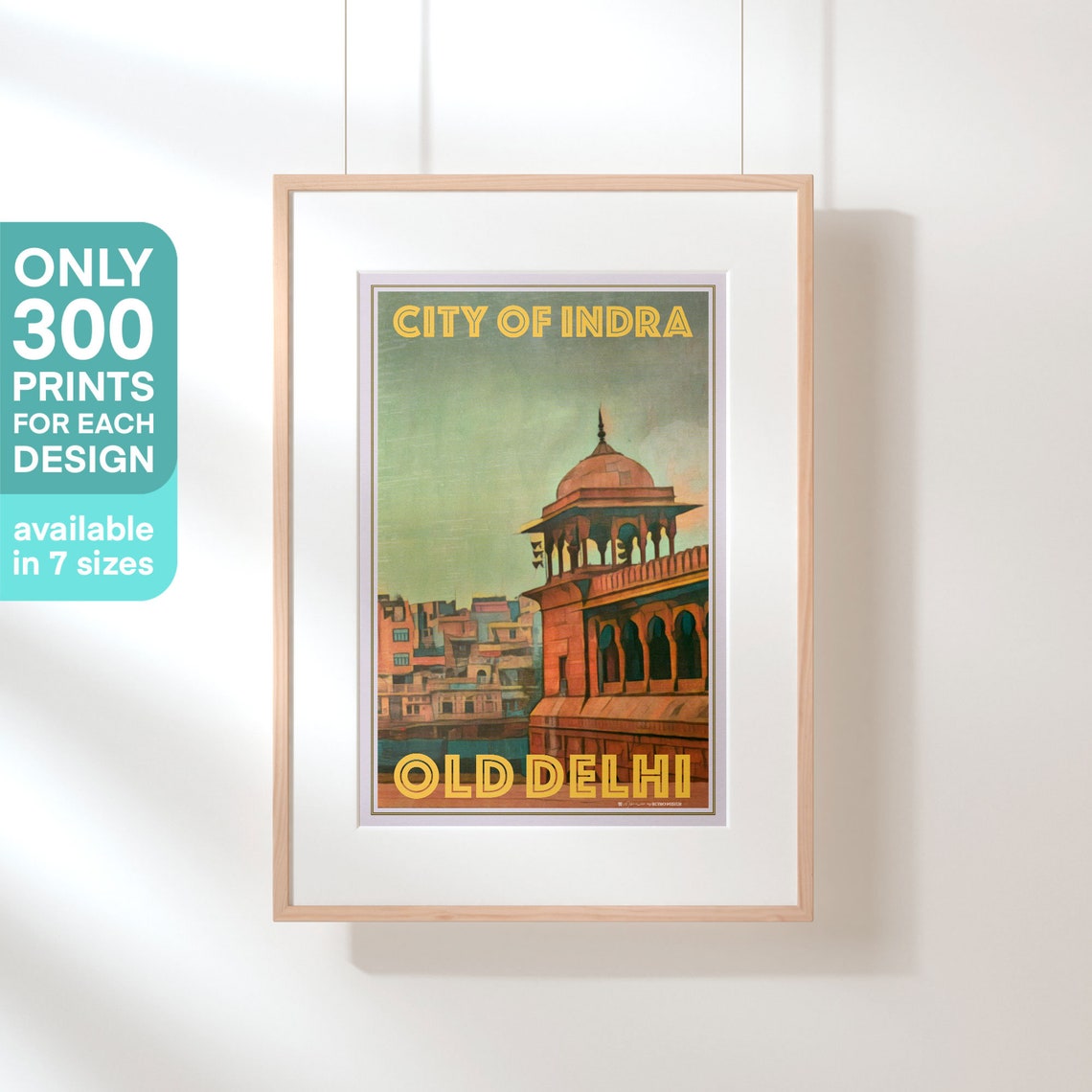 Old Delhi Poster City Of Indra By Alecse Limited Edition India Gallery Wall Print Of Delhi India Travel Poster Classic Old Delhi Print - Image 3