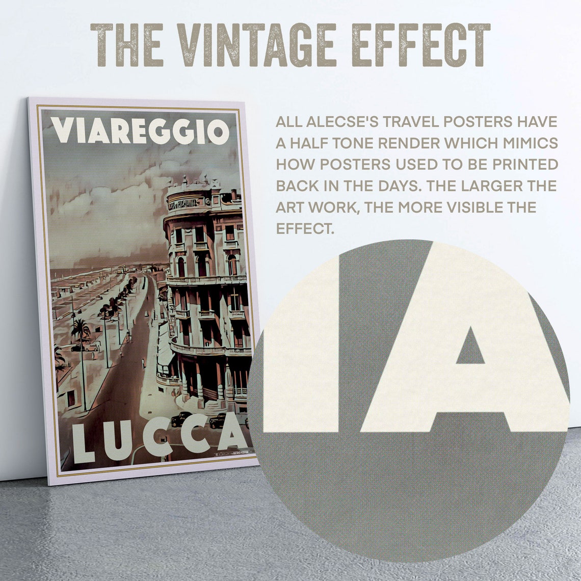 Viareggio Poster Lucca By Alecse Limited Edition Italy Travel Poster Viareggio Gallery Wall Print Of Lucca Italy Vintage Decoration - Image 2