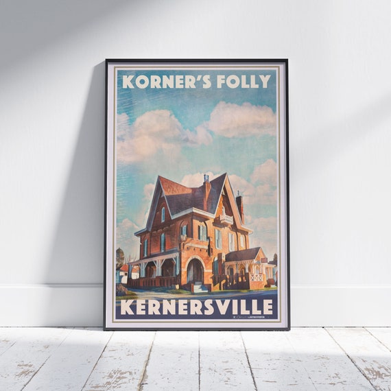 Kernersville Poster Korners Folly By Alecse Limited Edition North Carolina Travel Poster Us Gallery Wall Print Victorian Gothic