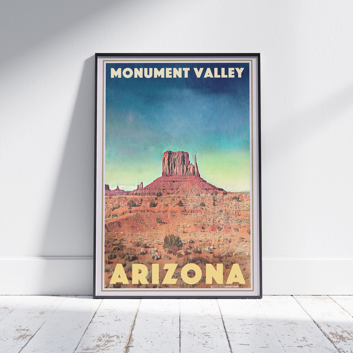 Monument Valley Arizona Red Rock Buttes Desert Retro Travel Poster