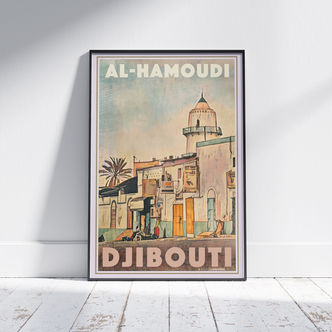 Djibouti Poster Al Hamoudi By Alecse Limited Edition Djibouti Travel Poster Classic Djibouti Print Orientalist Gallery Wall Print