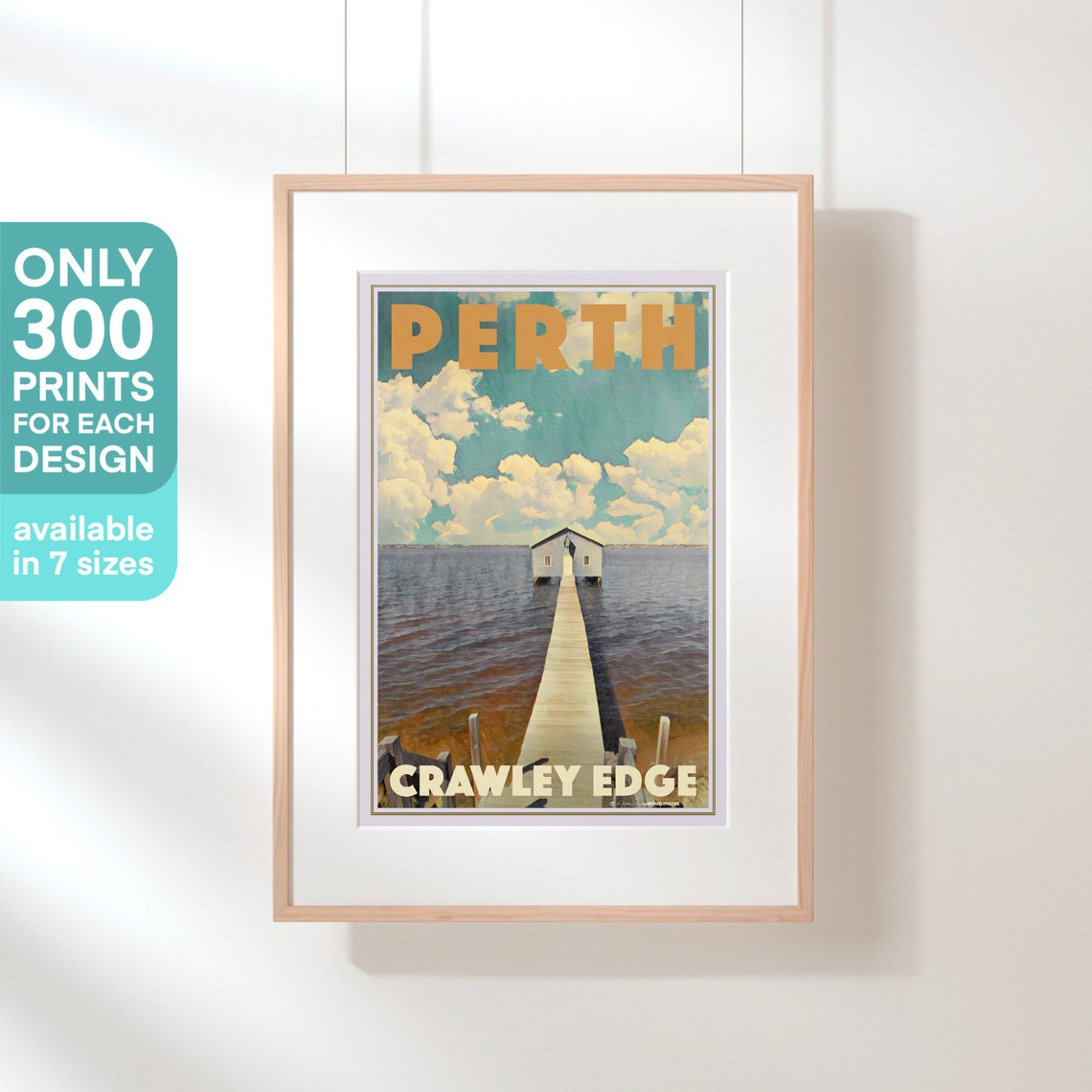 Perth Crawley Edge Boatshed Blue Shed River Vintage Travel Poster - Image 3