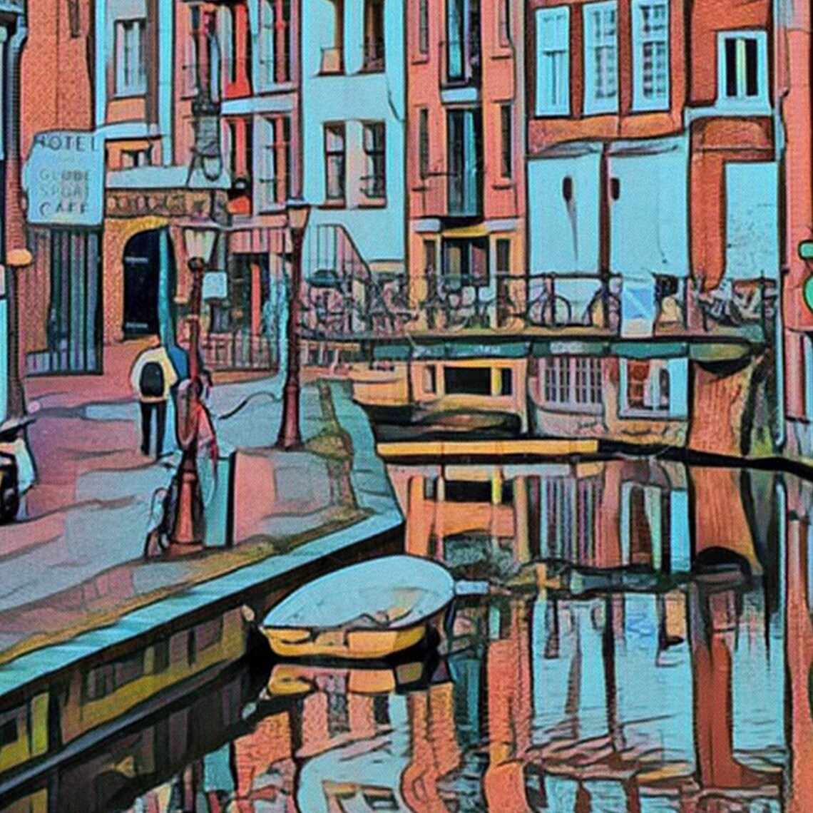 Amsterdam Canal Houses Vintage Travel Poster Netherlands Artwork - Image 4