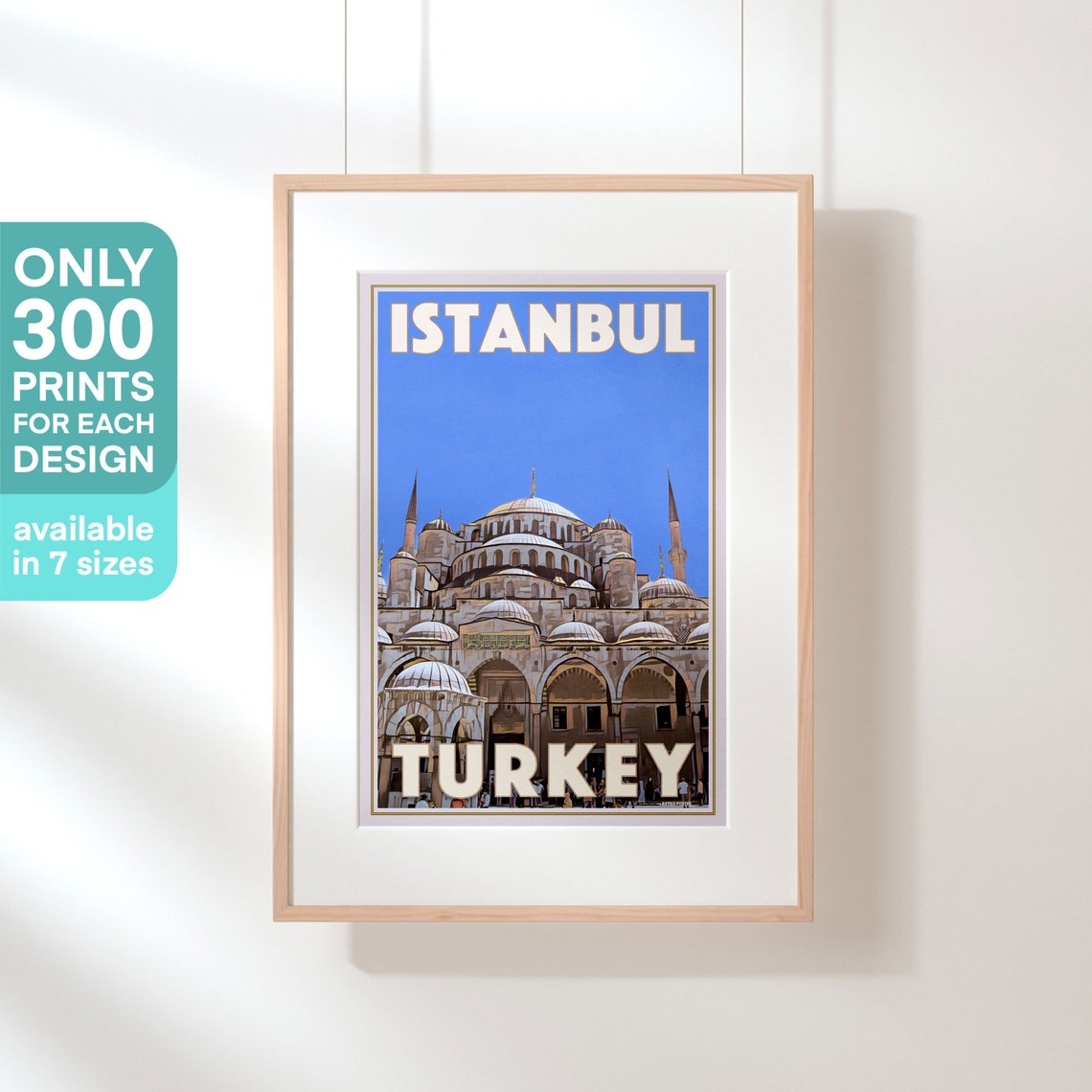 Istanbul Poster Blue By Alecse Limited Edition Turkey Travel Poster Istanbul Gallery Wall Print Of Hagia Sophia Grand Mosque Turk Gift - Image 3