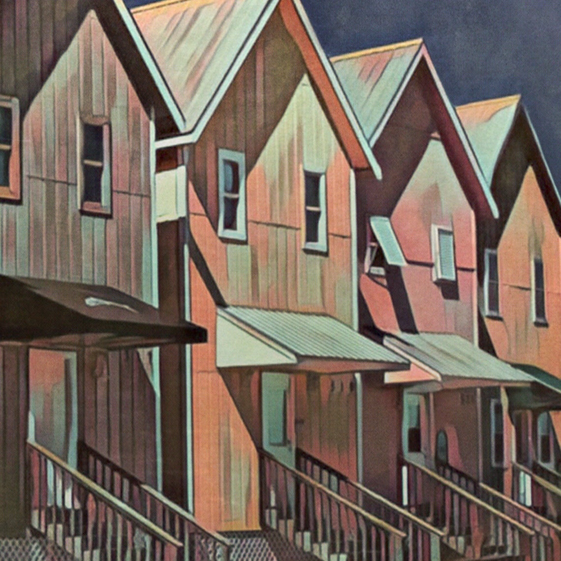 Dauphin Island Alabama Vintage Travel Poster With Beach Cottages Row - Image 4