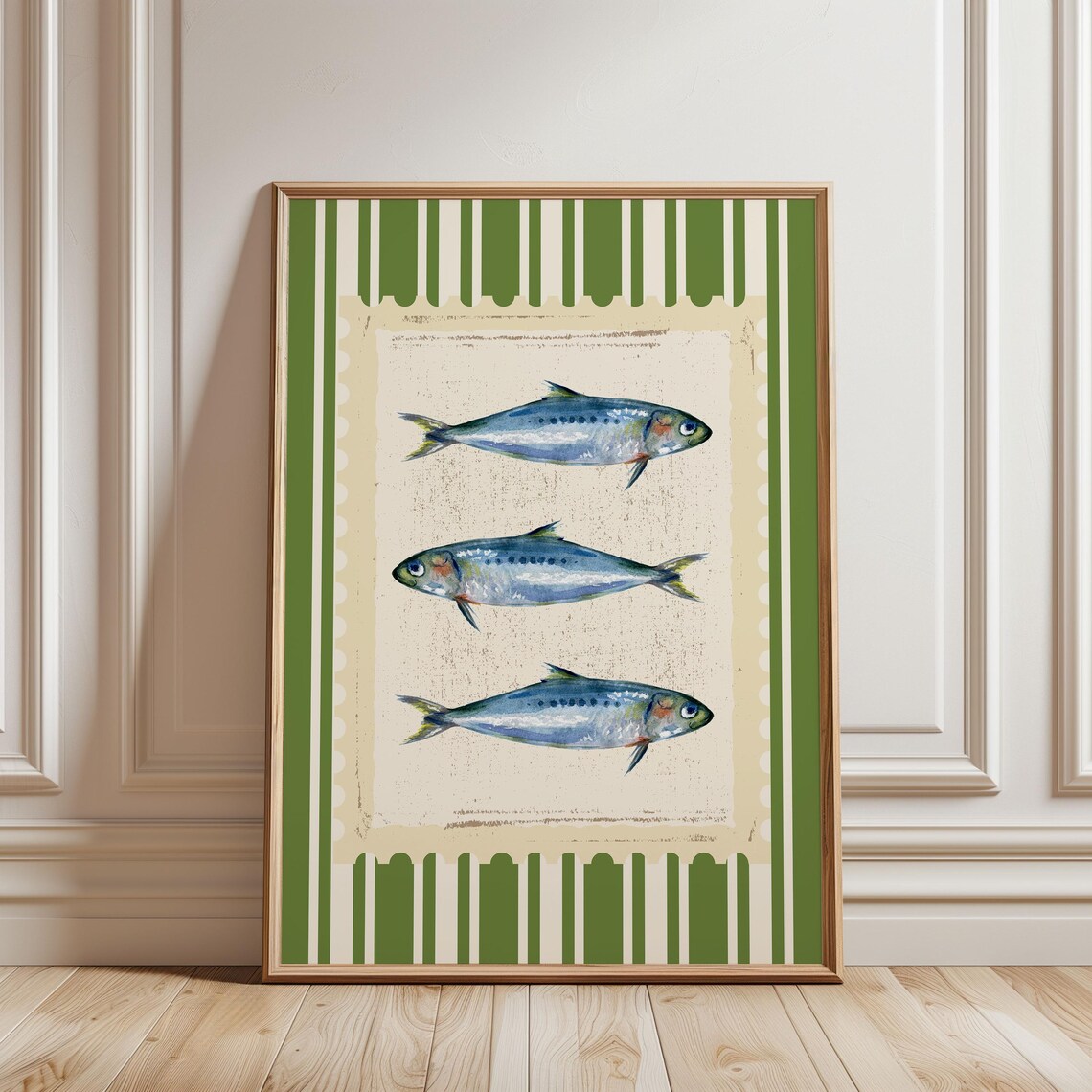 Sardines Vintage Coastal Kitchen Art Print