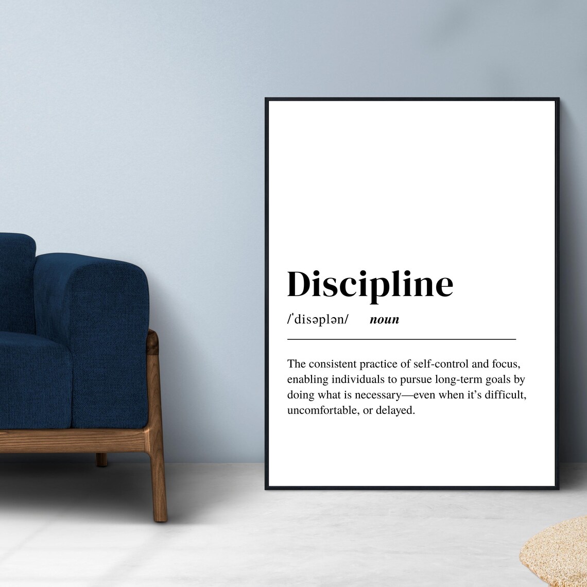 Discipline Definition, Motivational Typography Decor - Image 2