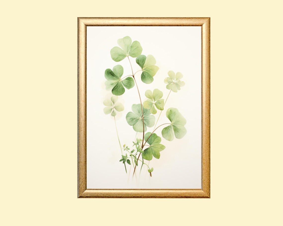 St Patricks Day Shamrock Watercolor Art Print