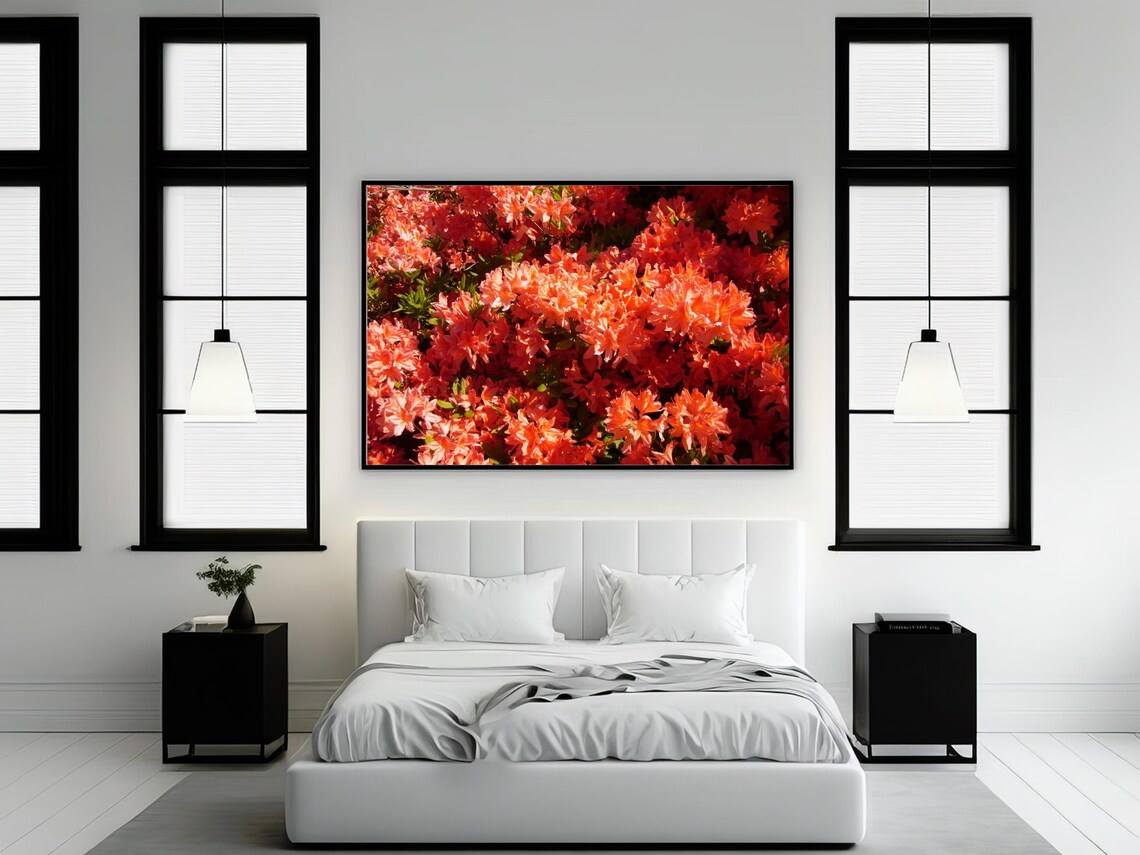 Blooming Rhododendron Bush, Botanical Floral Print - Image 2