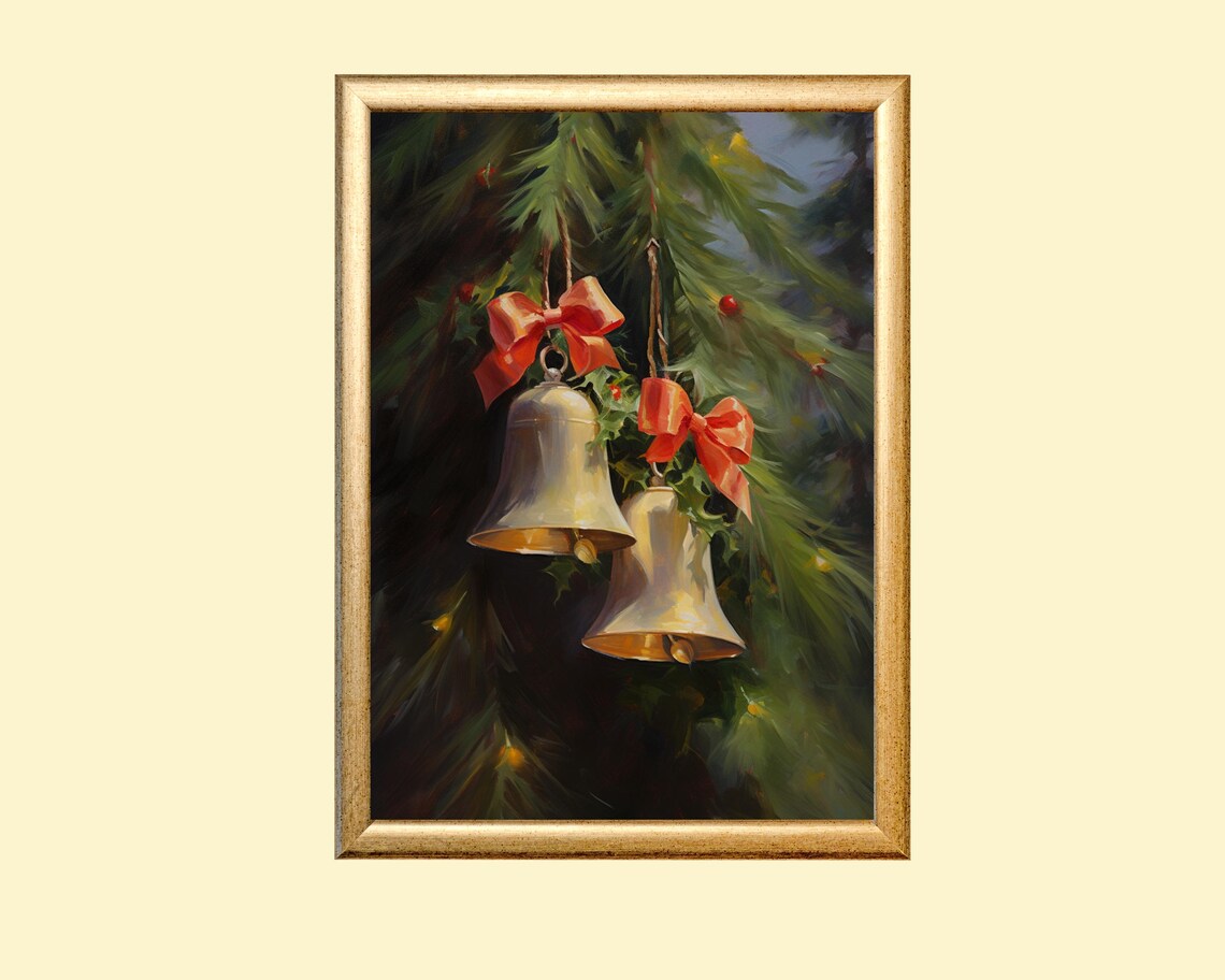 Christmas Bells Vintage Holiday Wall Art